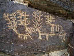 سنگ نگاره تیمره با نقوش حیوانات